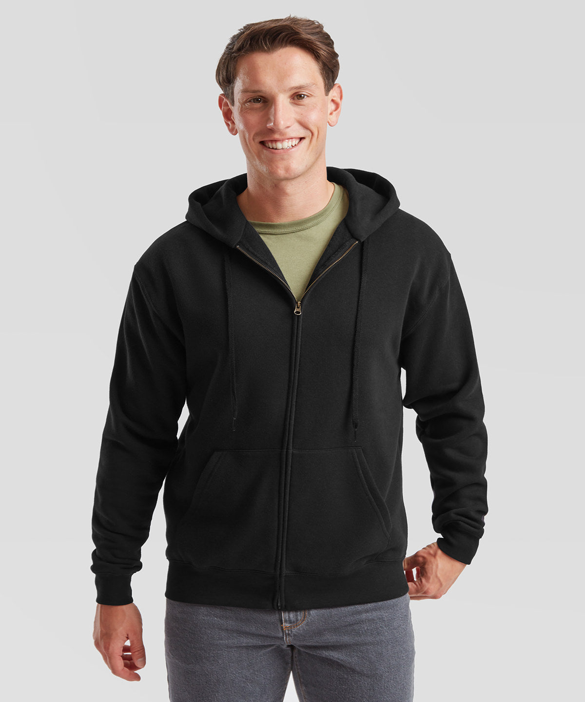 Fruit of the Loom Premium 70/30 hooded sweatshirt jacket Black*