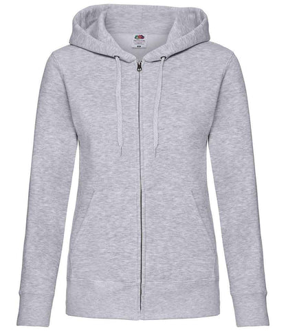 Fruit of the Loom Premium Lady Fit Zip Hooded Jacket in Heather Grey