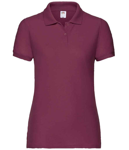 Fruit of the Loom Lady Fit Piqué Polo Shirt in Burgundy