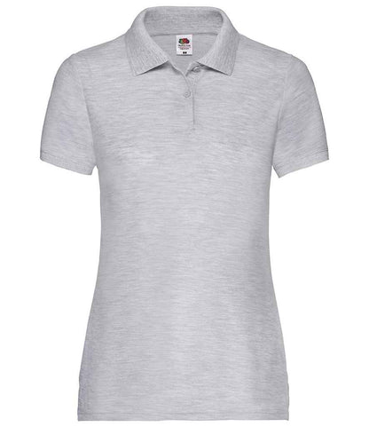 Fruit of the Loom Lady Fit Piqué Polo Shirt in Heather Grey