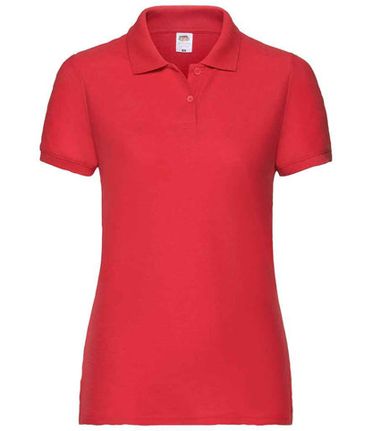Fruit of the Loom Lady Fit Piqué Polo Shirt in Red