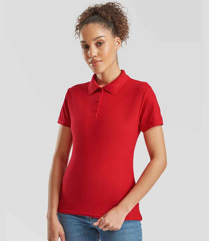 Fruit of the Loom Fruit of the Loom Lady Fit Piqué Polo Shirt Red