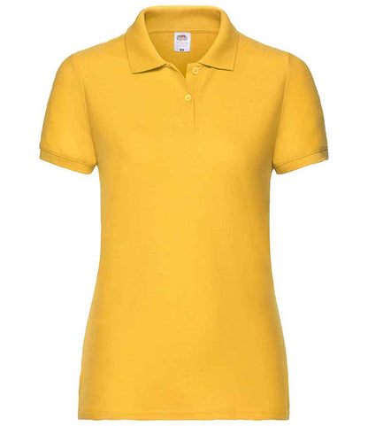 Fruit of the Loom Lady Fit Piqué Polo Shirt in Sunflower