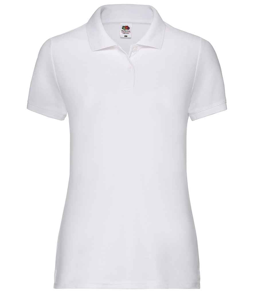 Fruit of the Loom Lady Fit Piqué Polo Shirt in White