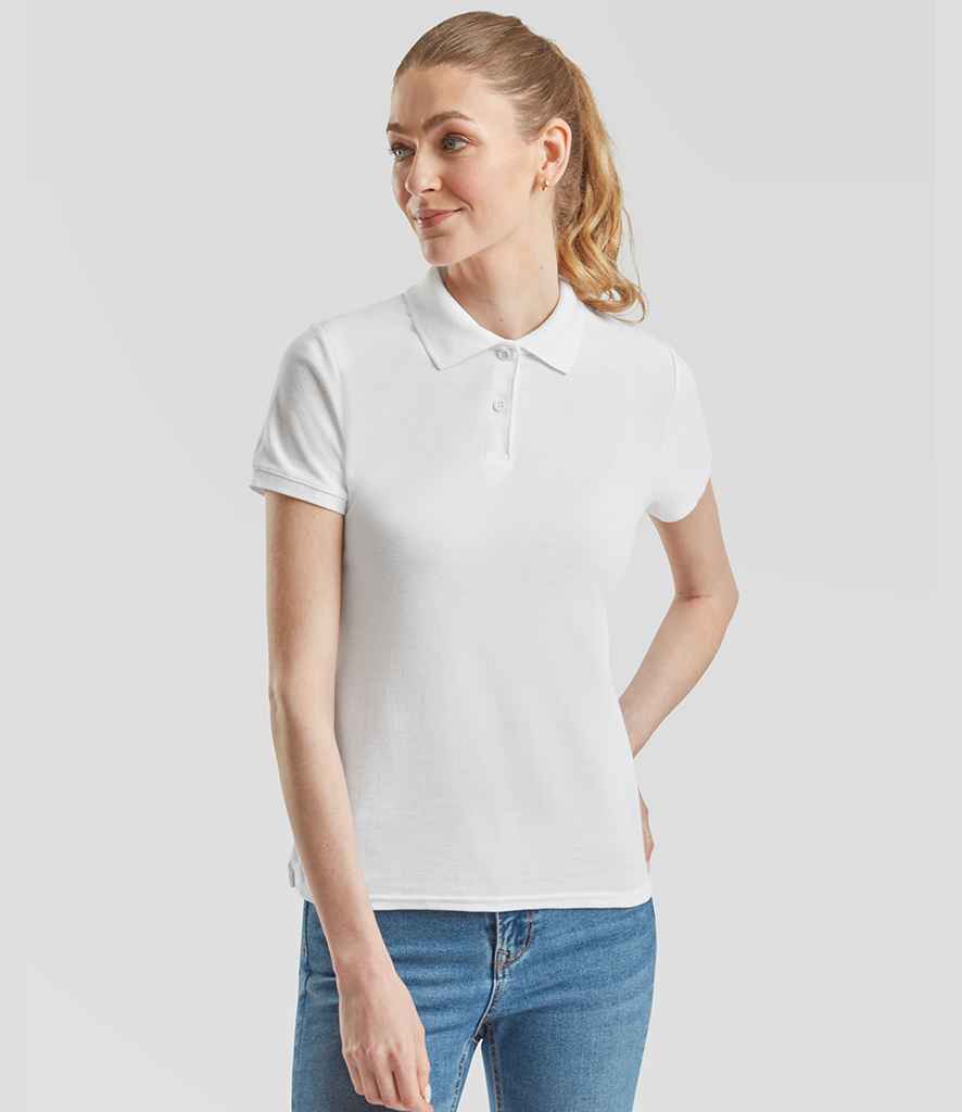 Fruit of the Loom Fruit of the Loom Lady Fit Piqué Polo Shirt White