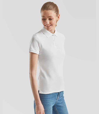 Fruit of the Loom Fruit of the Loom Lady Fit Piqué Polo Shirt White