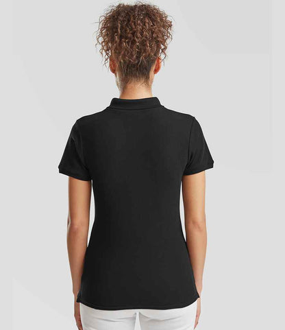 Fruit of the Loom Fruit of the Loom Lady-Fit Premium Cotton Piqué Polo Shirt Black
