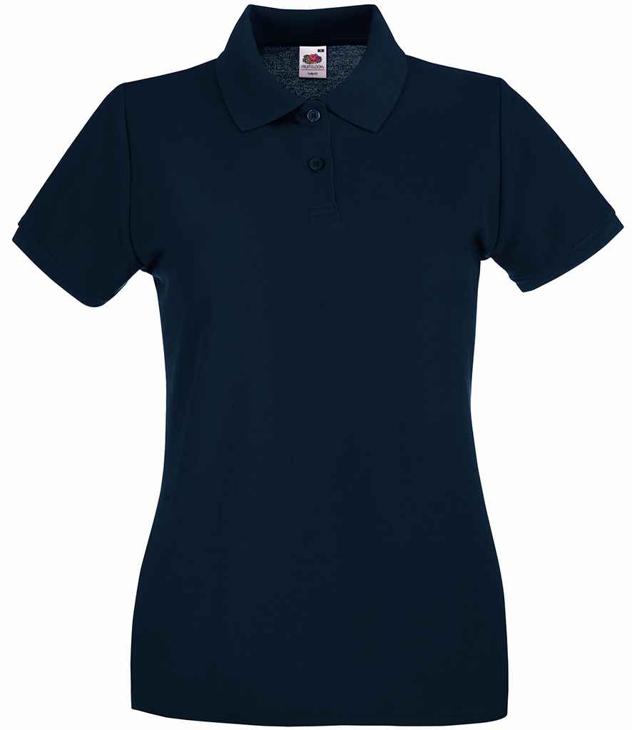 Fruit of the Loom Lady-Fit Premium Cotton Piqué Polo Shirt in Deep Navy