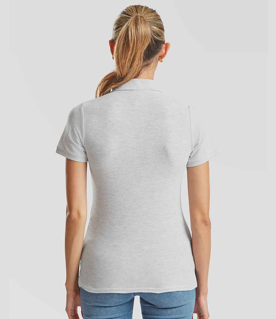 Fruit of the Loom Fruit of the Loom Lady-Fit Premium Cotton Piqué Polo Shirt Heather Grey