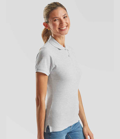 Fruit of the Loom Fruit of the Loom Lady-Fit Premium Cotton Piqué Polo Shirt Heather Grey