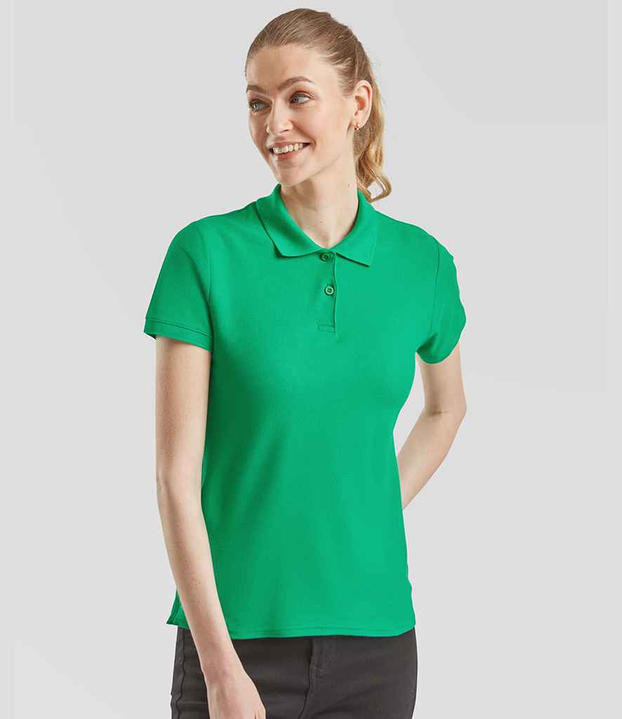 Fruit of the Loom Fruit of the Loom Lady-Fit Premium Cotton Piqué Polo Shirt Kelly Green
