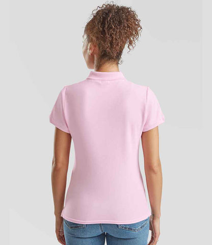 Fruit of the Loom Fruit of the Loom Lady-Fit Premium Cotton Piqué Polo Shirt Light Pink