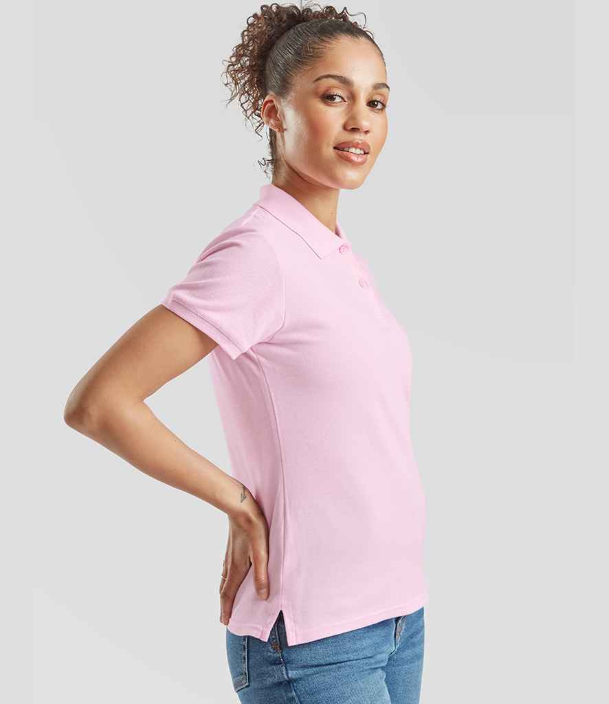 Fruit of the Loom Fruit of the Loom Lady-Fit Premium Cotton Piqué Polo Shirt Light Pink