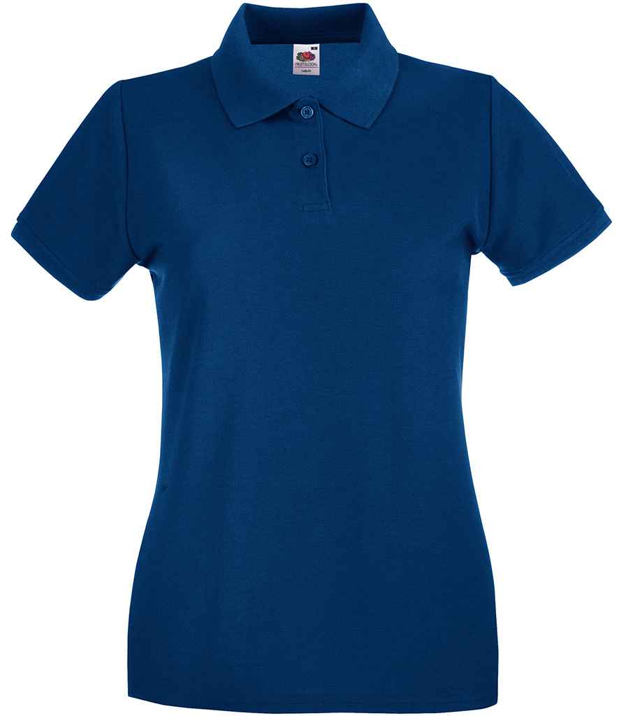 Fruit of the Loom Lady-Fit Premium Cotton Piqué Polo Shirt in Navy