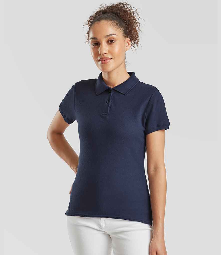 Fruit of the Loom Fruit of the Loom Lady-Fit Premium Cotton Piqué Polo Shirt Navy