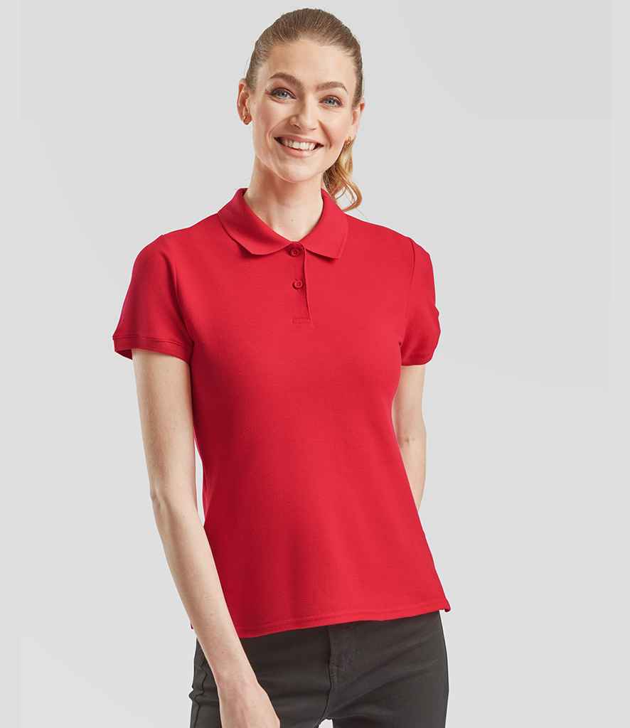Fruit of the Loom Fruit of the Loom Lady-Fit Premium Cotton Piqué Polo Shirt Red