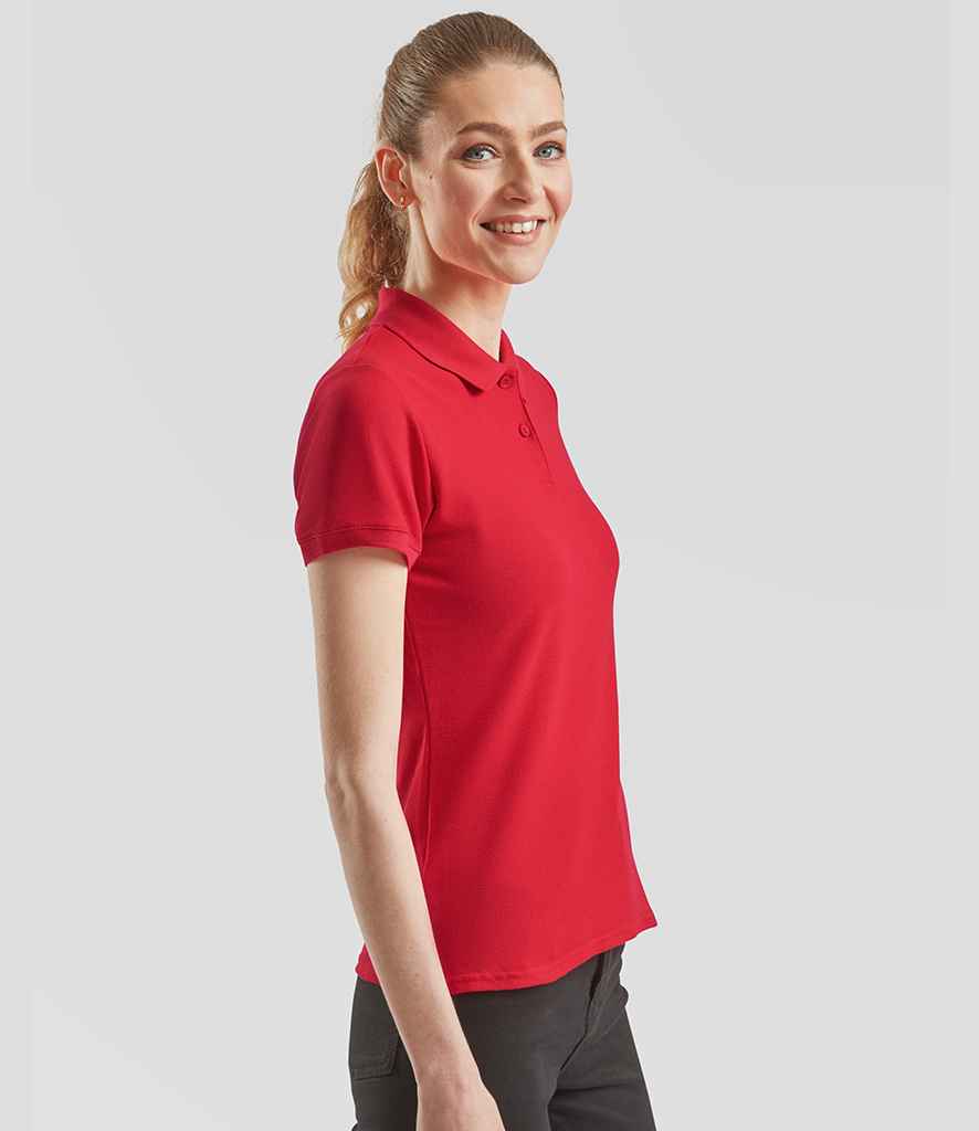 Fruit of the Loom Fruit of the Loom Lady-Fit Premium Cotton Piqué Polo Shirt Red