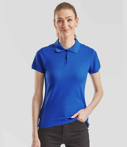 Fruit of the Loom Fruit of the Loom Lady-Fit Premium Cotton Piqué Polo Shirt Royal Blue