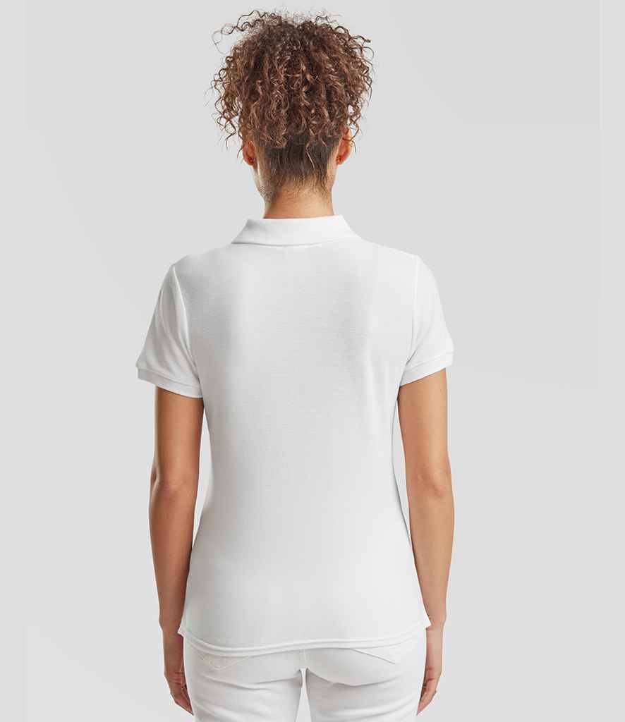 Fruit of the Loom Fruit of the Loom Lady-Fit Premium Cotton Piqué Polo Shirt White