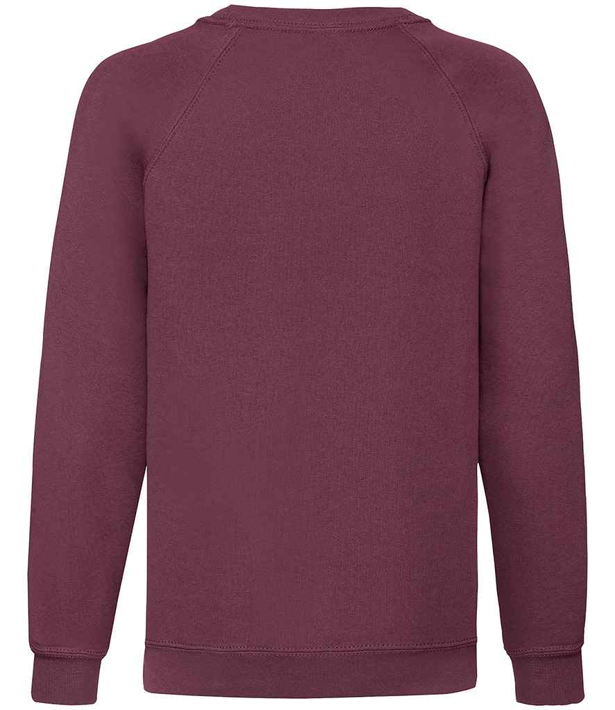Fruit of the Loom Kids Classic Raglan Sweatshirt in Burgundy