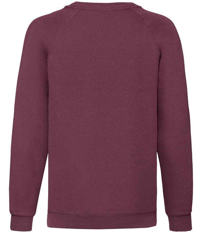 Fruit of the Loom Kids Classic Raglan Sweatshirt in Burgundy