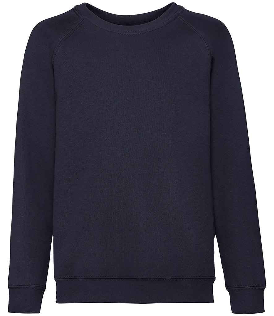 Fruit of the Loom Kids Classic Raglan Sweatshirt in Deep Navy