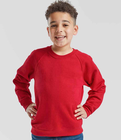 Fruit of the Loom Fruit of the Loom Kids Classic Raglan Sweatshirt Red