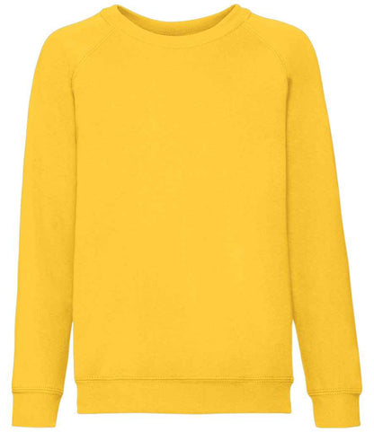 Fruit of the Loom Kids Classic Raglan Sweatshirt in Sunflower