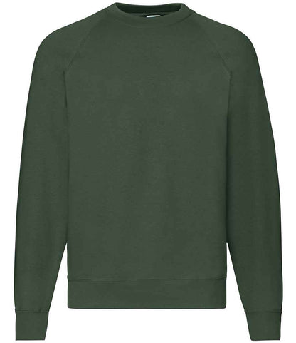 Fruit of the Loom Classic Raglan Sweatshirt in Bottle Green