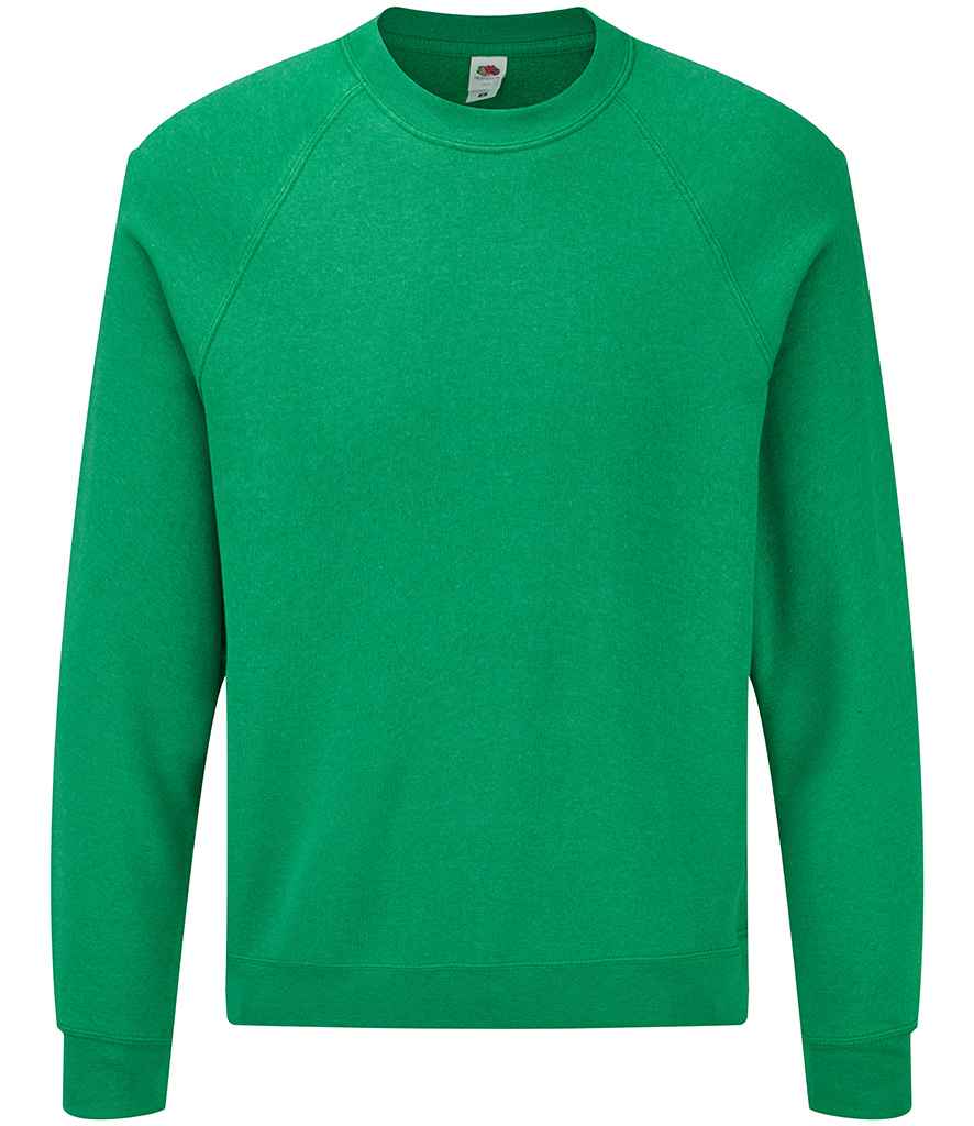 Fruit of the Loom Classic Raglan Sweatshirt in Heather Green