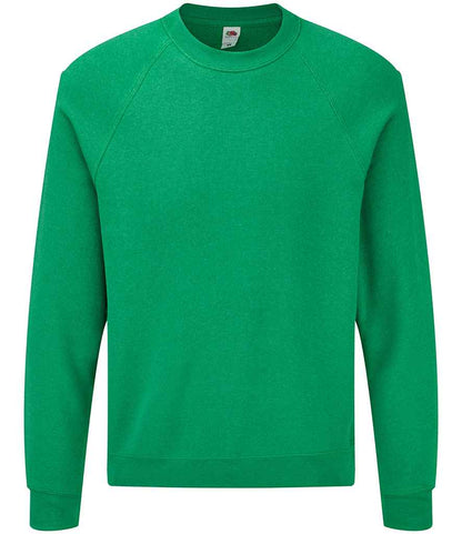 Fruit of the Loom Classic Raglan Sweatshirt in Heather Green