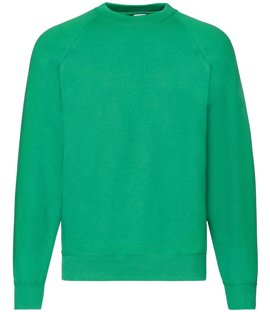Fruit of the Loom Classic Raglan Sweatshirt in Kelly Green