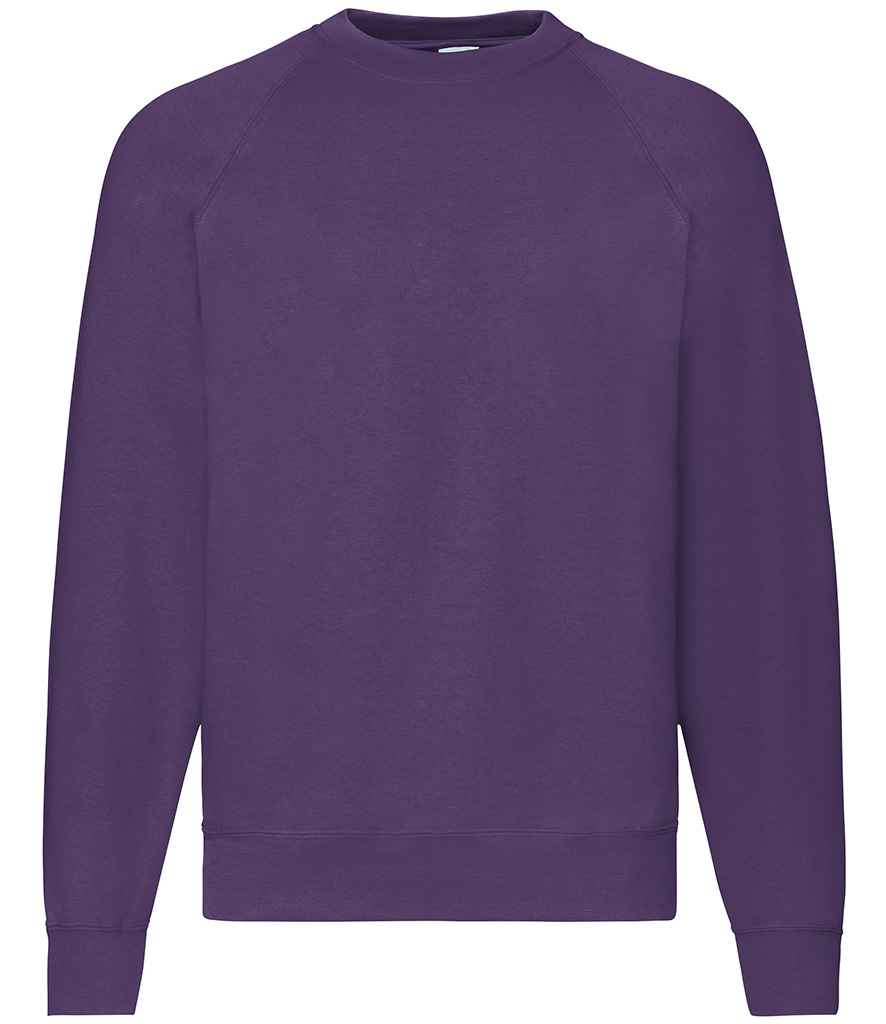 Fruit of the Loom Classic Raglan Sweatshirt in Purple
