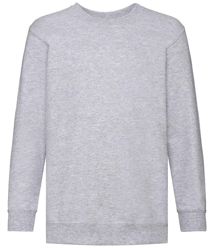 Fruit of the Loom Kids Classic Drop Shoulder Sweatshirt in Heather Grey