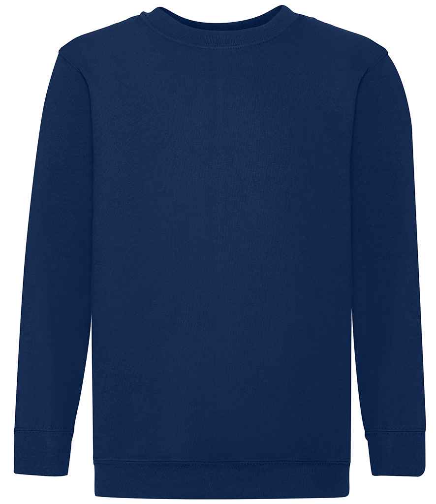 Fruit of the Loom Kids Classic Drop Shoulder Sweatshirt in Navy