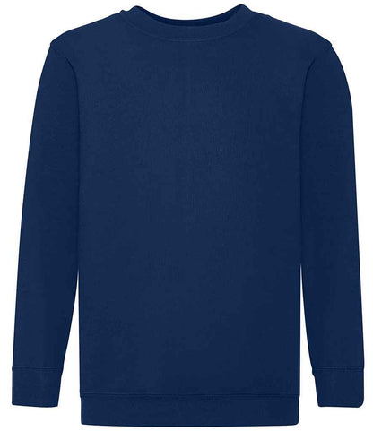 Fruit of the Loom Kids Classic Drop Shoulder Sweatshirt in Navy
