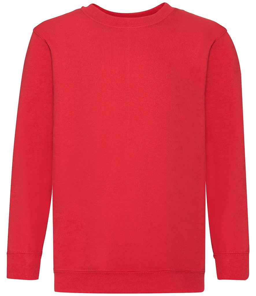 Fruit of the Loom Kids Classic Drop Shoulder Sweatshirt in Red
