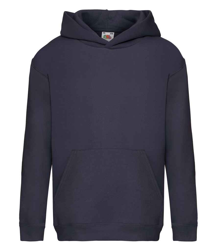 Fruit of the Loom Kids Premium Hooded Sweatshirt in Deep Navy