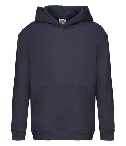 Fruit of the Loom Kids Premium Hooded Sweatshirt in Deep Navy