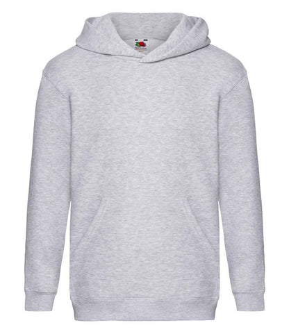 Fruit of the Loom Kids Premium Hooded Sweatshirt in Heather Grey