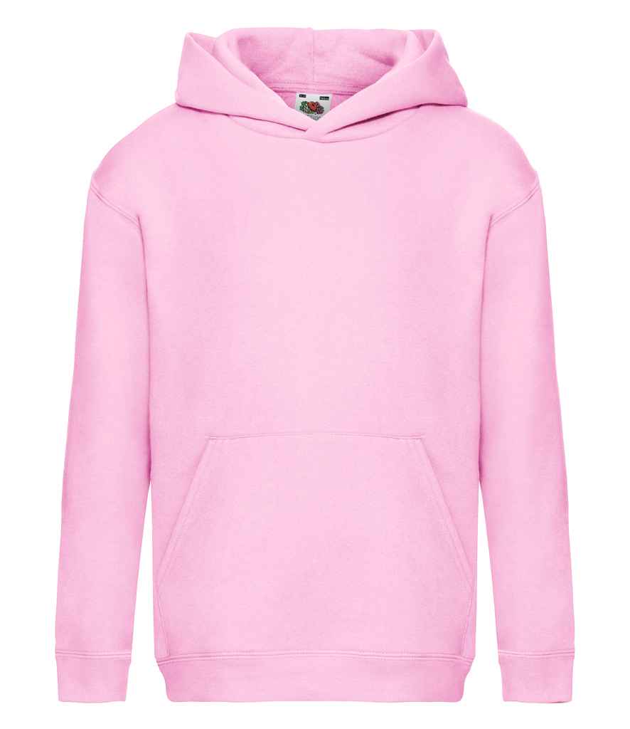 Fruit of the Loom Kids Premium Hooded Sweatshirt in Light Pink