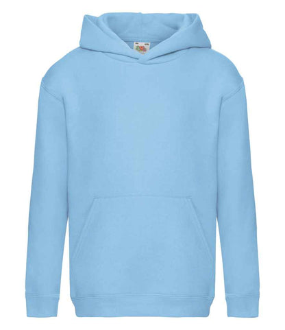 Fruit of the Loom Kids Premium Hooded Sweatshirt in Sky Blue