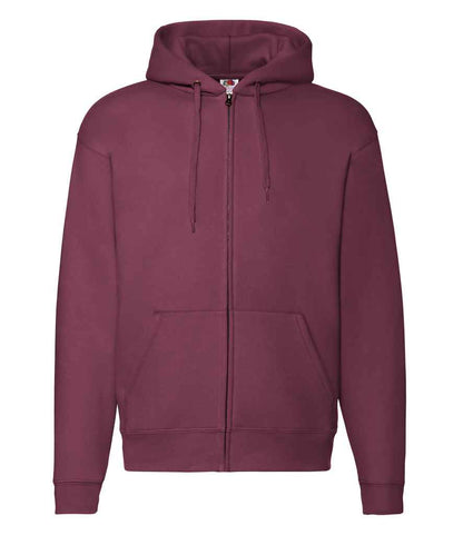 Fruit of the Loom Premium Zip Hooded Sweatshirt in Burgundy