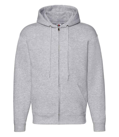 Fruit of the Loom Premium Zip Hooded Sweatshirt in Heather Grey