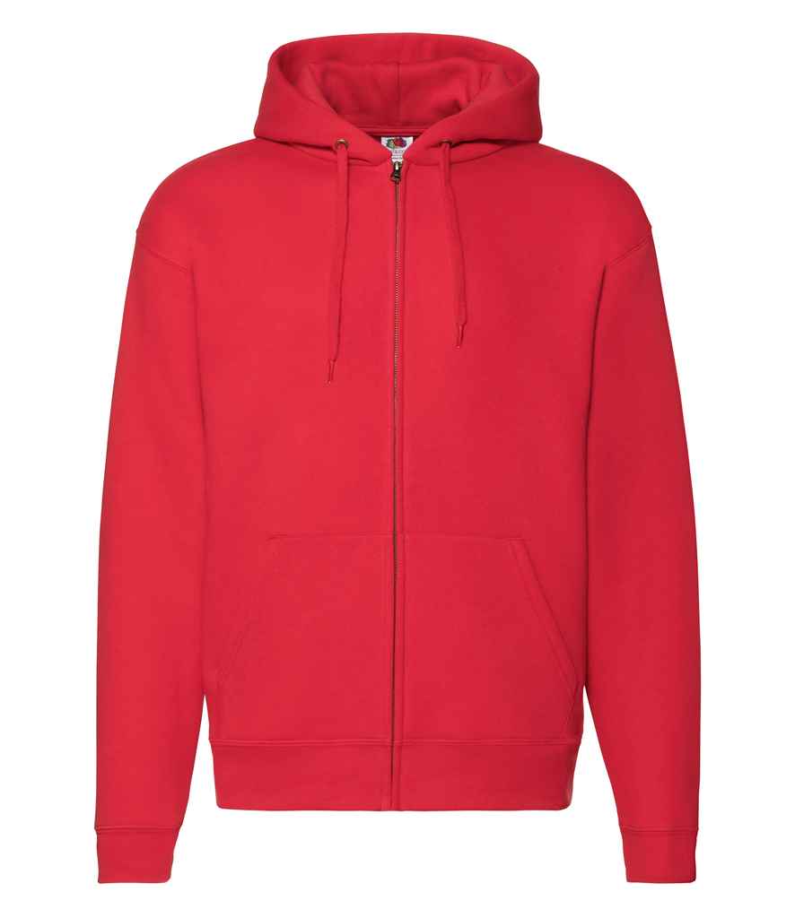 Fruit of the Loom Premium Zip Hooded Sweatshirt in Red