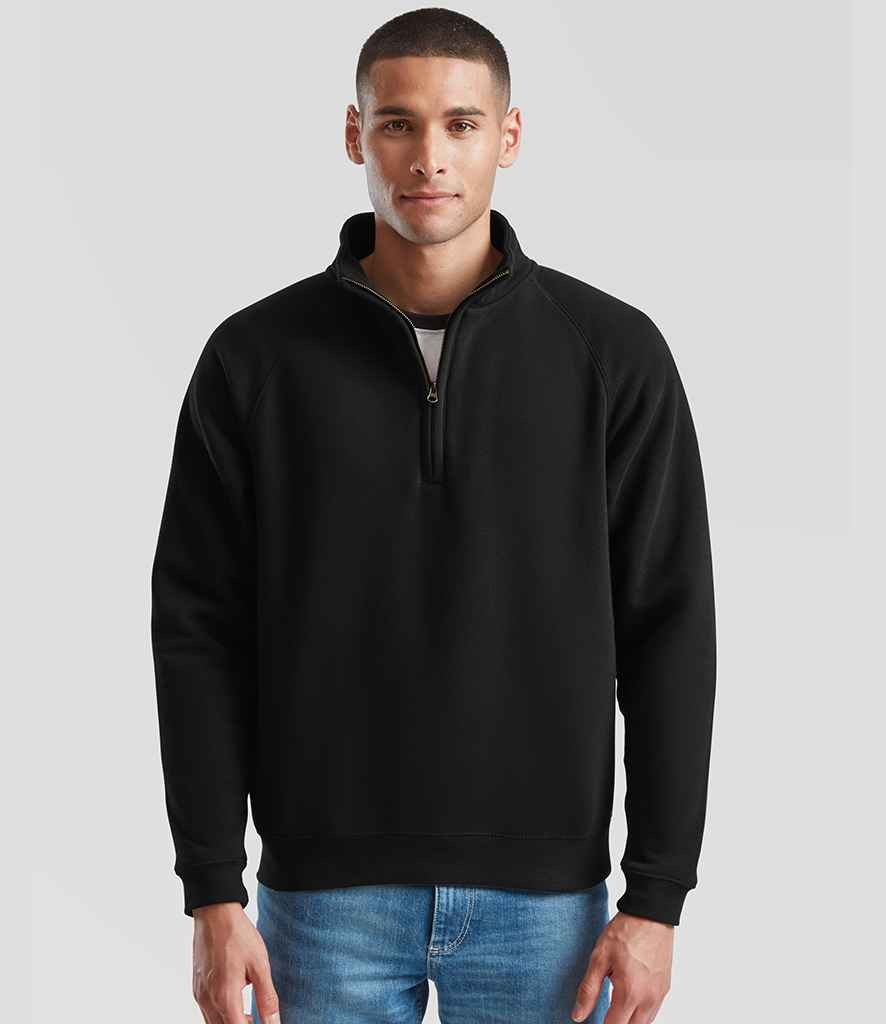 Fruit of the Loom Fruit of the Loom Premium Zip Neck Sweatshirt Black