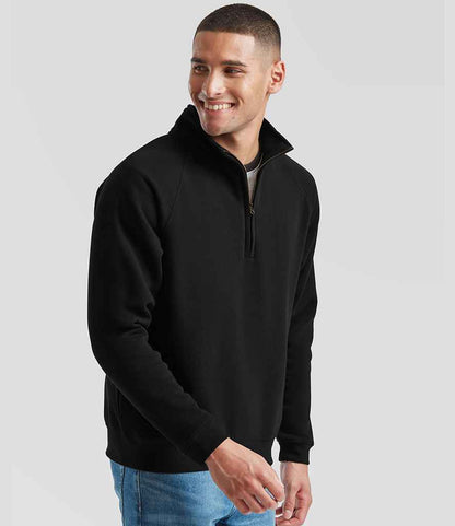 Fruit of the Loom Fruit of the Loom Premium Zip Neck Sweatshirt Black