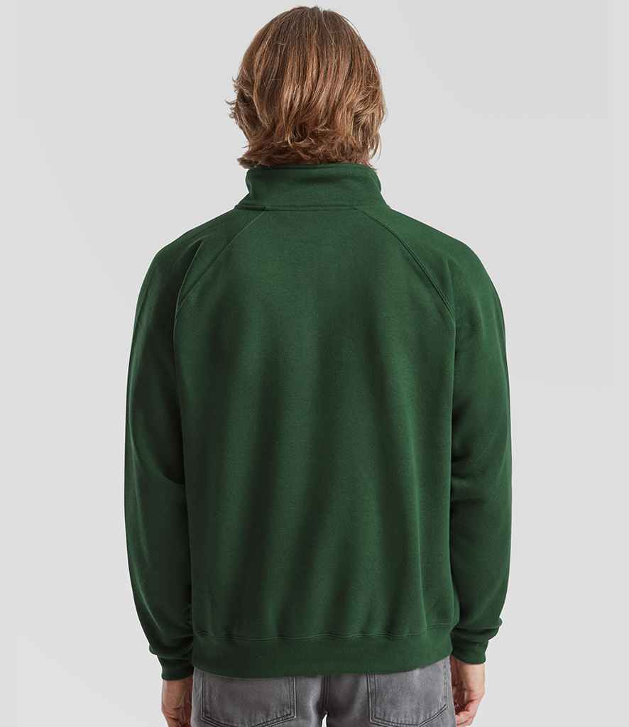 Fruit of the Loom Fruit of the Loom Premium Zip Neck Sweatshirt Bottle Green