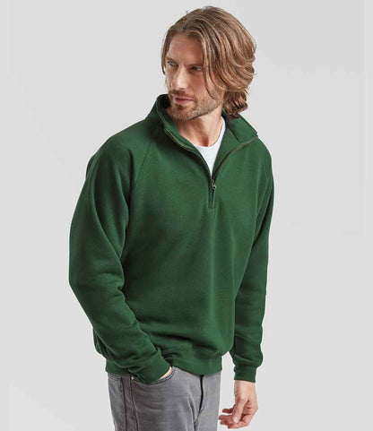 Fruit of the Loom Premium Zip Neck Sweatshirt - model image