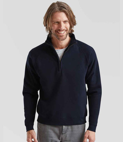 Fruit of the Loom Fruit of the Loom Premium Zip Neck Sweatshirt Deep Navy